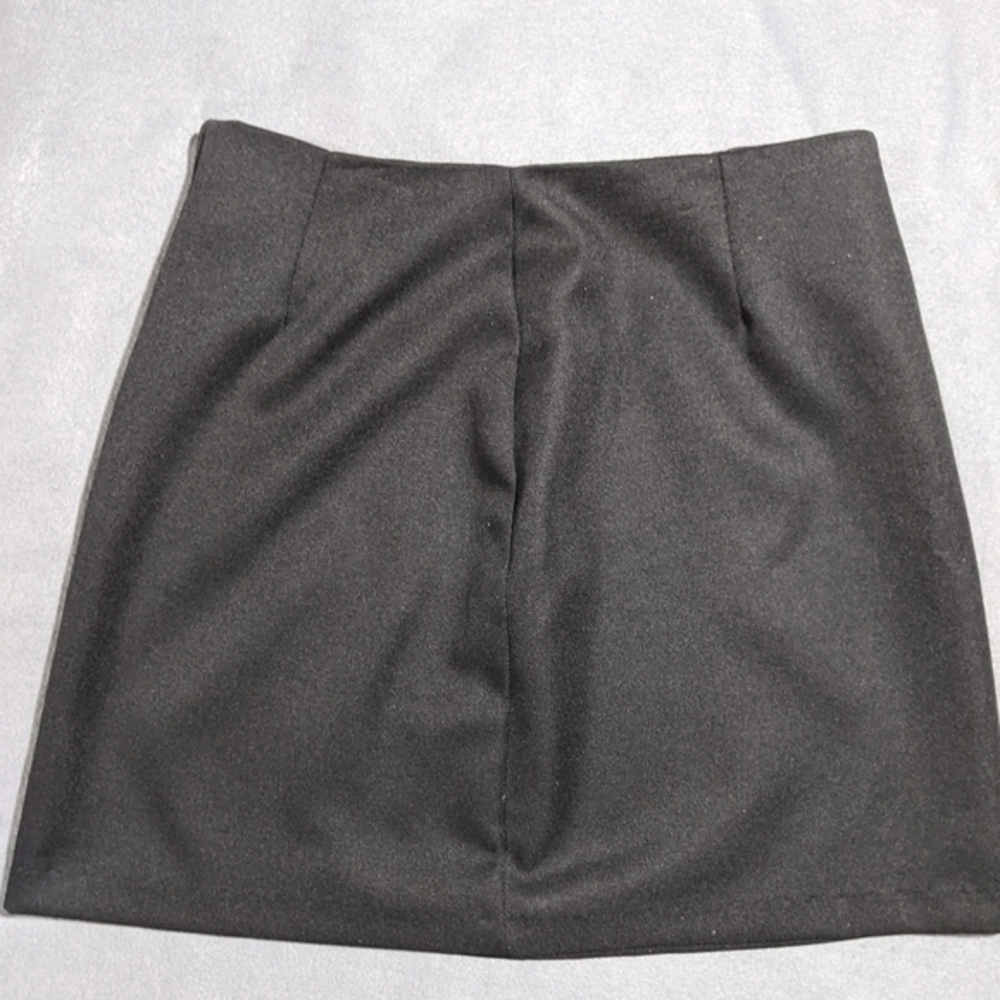 Black City Triangles side zip mini Skirt size 9 - Picture 1 of 4